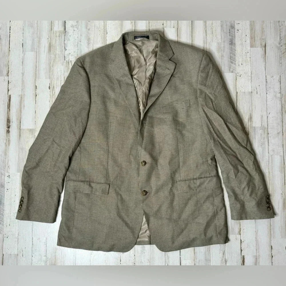 Lauren Ralph Lauren Blazer Jacket Men's 46R Gray Classic Checked